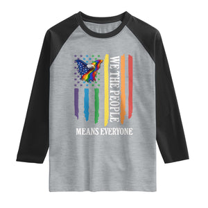 Patriotic Rainbow Pride American Eagle Raglan Shirt We The People LGBT Pride TS12 Heather Gray Black Print Your Wear
