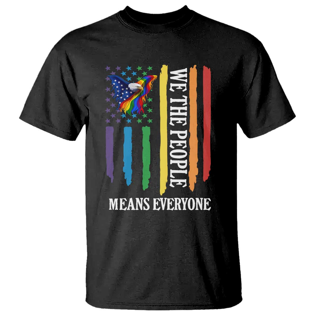 Patriotic Rainbow Pride American Eagle T Shirt We The People LGBT Pride TS12 Black Print Your Wear