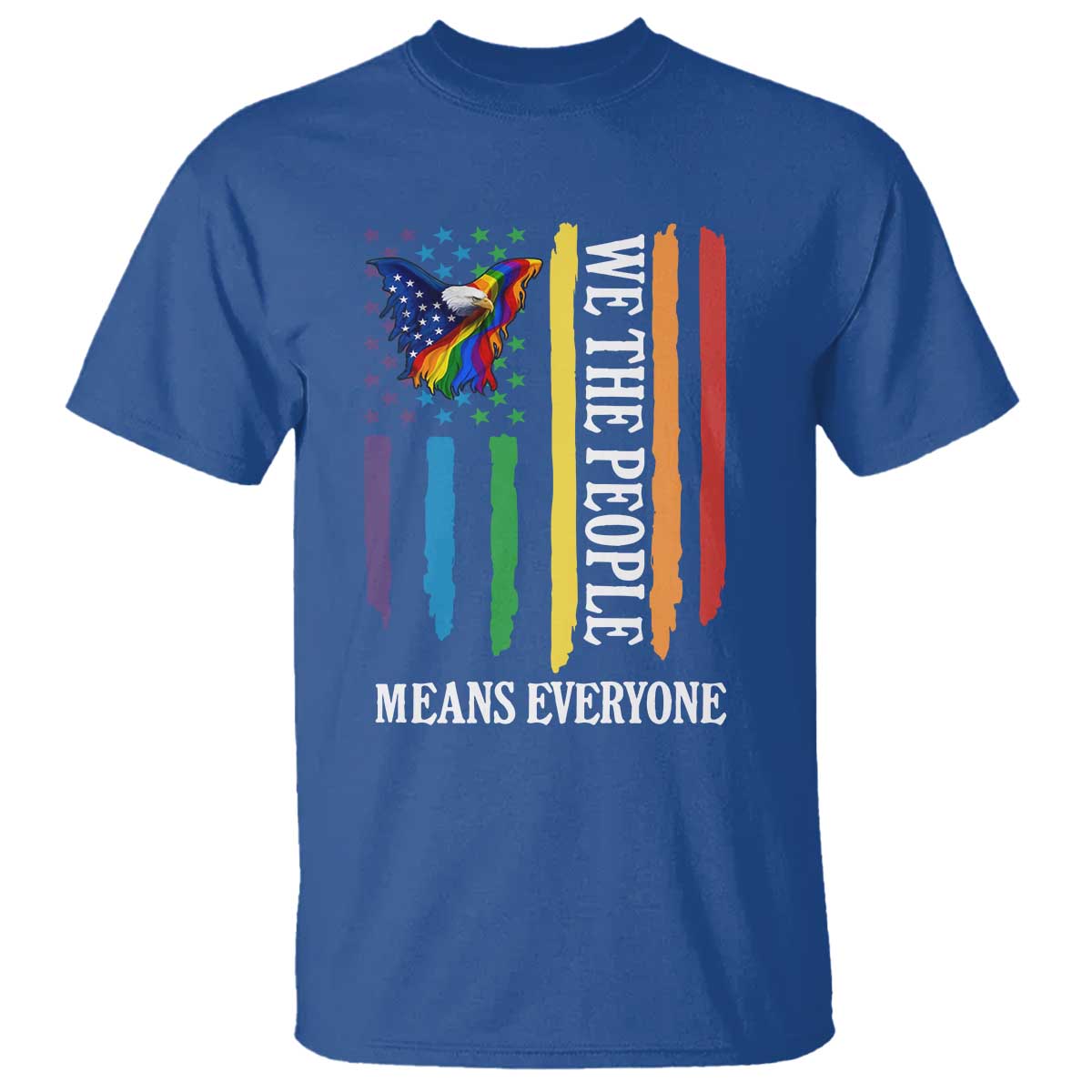 Patriotic Rainbow Pride American Eagle T Shirt We The People LGBT Pride TS12 Royal Blue Print Your Wear