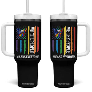 Patriotic Rainbow Pride American Eagle Tumbler With Handle We The People LGBT Pride TS12 One Size: 40 oz Black Print Your Wear
