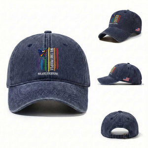 Patriotic Rainbow Pride American Eagle Washed Cotton Baseball Cap We The People LGBT Pride TS12 Washed Cap Universal Fit Navy Print Your Wear