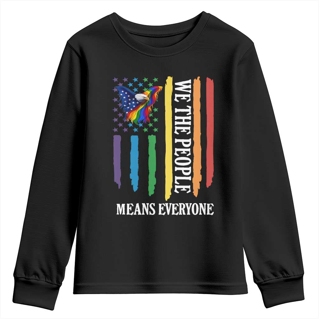 Patriotic Rainbow Pride American Eagle Youth Sweatshirt We The People LGBT Pride TS12 Black Print Your Wear