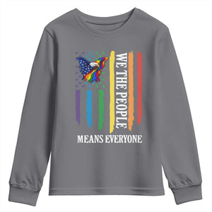 Patriotic Rainbow Pride American Eagle Youth Sweatshirt We The People LGBT Pride TS12 Charcoal Print Your Wear
