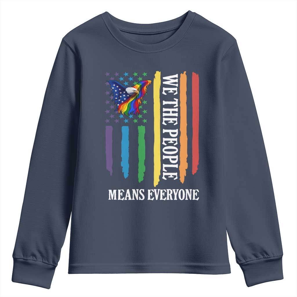 Patriotic Rainbow Pride American Eagle Youth Sweatshirt We The People LGBT Pride TS12 Navy Print Your Wear
