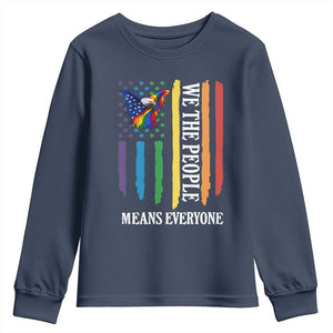 Patriotic Rainbow Pride American Eagle Youth Sweatshirt We The People LGBT Pride TS12 Navy Print Your Wear