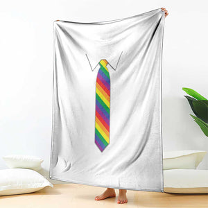 Funny Rainbow Striped Necktie Throw Blanket LGBT Pride Support Graphic TS12 Print Your Wear