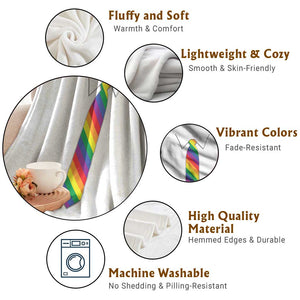 Funny Rainbow Striped Necktie Throw Blanket LGBT Pride Support Graphic TS12 Print Your Wear
