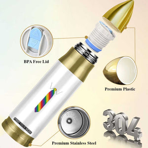 Funny Rainbow Striped Necktie Bullet Tumbler LGBT Pride Support Graphic TS12 Print Your Wear