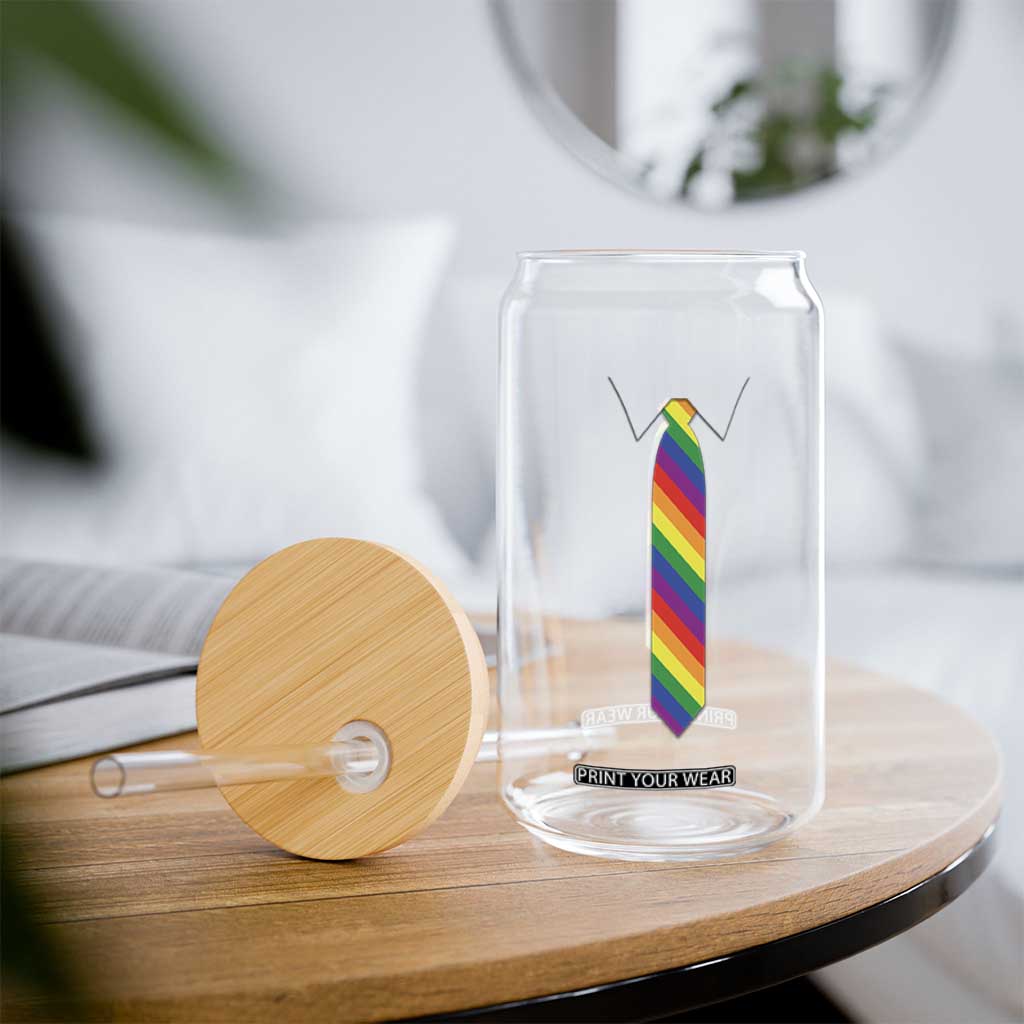 Funny Rainbow Striped Necktie Glass Can LGBT Pride Support Graphic TS12 Print Your Wear