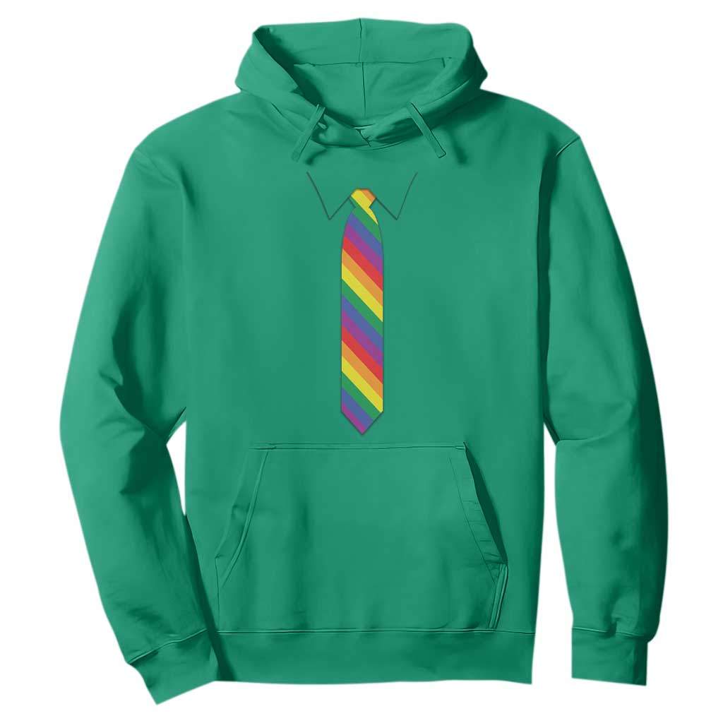 Funny Rainbow Striped Necktie Hoodie LGBT Pride Support Graphic TS12 Irish Green Print Your Wear