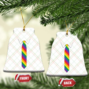 Funny Rainbow Striped Necktie Ceramic Ornament LGBT Pride Support Graphic TS12 Print Your Wear