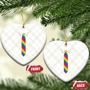 Funny Rainbow Striped Necktie Ceramic Ornament LGBT Pride Support Graphic TS12 Print Your Wear