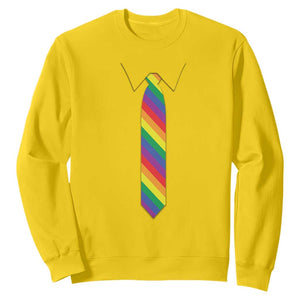 Funny Rainbow Striped Necktie Sweatshirt LGBT Pride Support Graphic TS12 Daisy Print Your Wear