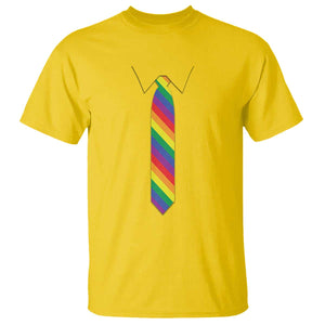 Funny Rainbow Striped Necktie T Shirt LGBT Pride Support Graphic TS12 Daisy Print Your Wear