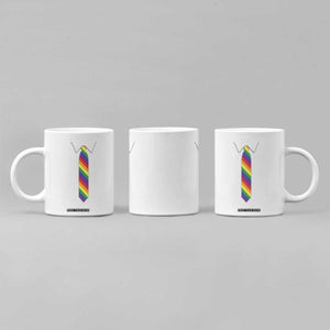 Funny Rainbow Striped Necktie Coffee Mug LGBT Pride Support Graphic TS12 Print Your Wear