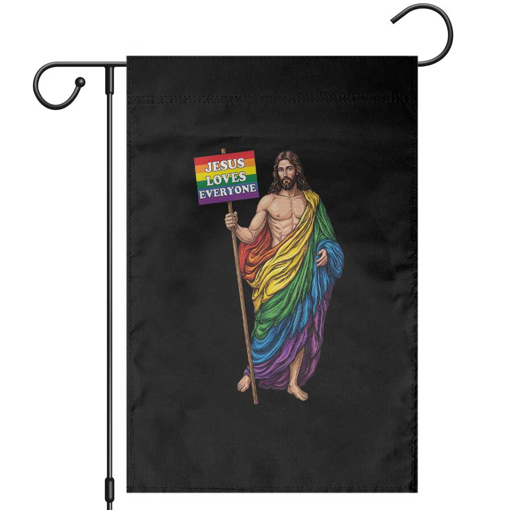 Christian LGBTQ Support Garden Flag Jesus Loves Everyone TS12 Black Print Your Wear