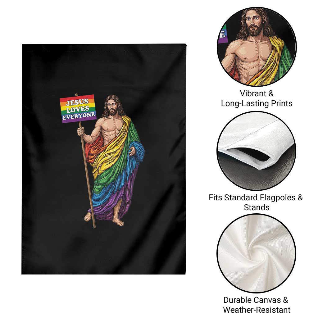 Christian LGBTQ Support Garden Flag Jesus Loves Everyone TS12 Print Your Wear