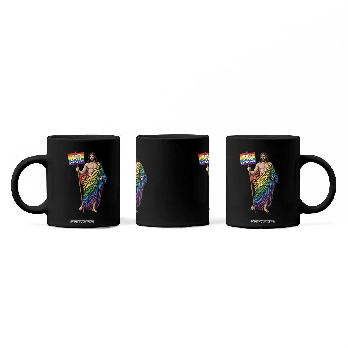 Christian LGBTQ Support Coffee Mug Jesus Loves Everyone TS12 Print Your Wear