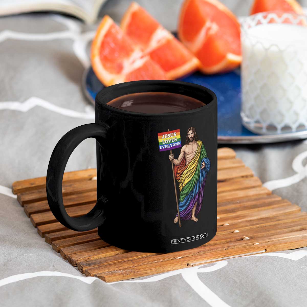 Christian LGBTQ Support Coffee Mug Jesus Loves Everyone TS12 Print Your Wear