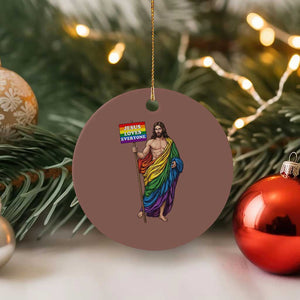 Christian LGBTQ Support Ceramic Ornament Jesus Loves Everyone TS12 1pc Mocha Print Your Wear