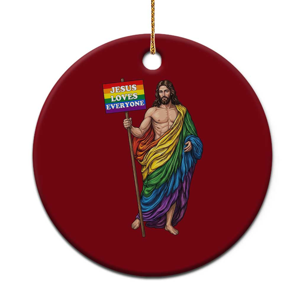 Christian LGBTQ Support Ceramic Ornament Jesus Loves Everyone TS12 1pc Red Print Your Wear
