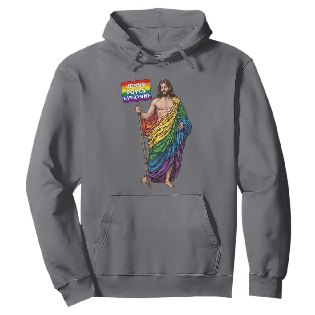 Christian LGBTQ Support Hoodie Jesus Loves Everyone TS12 Charcoal Print Your Wear