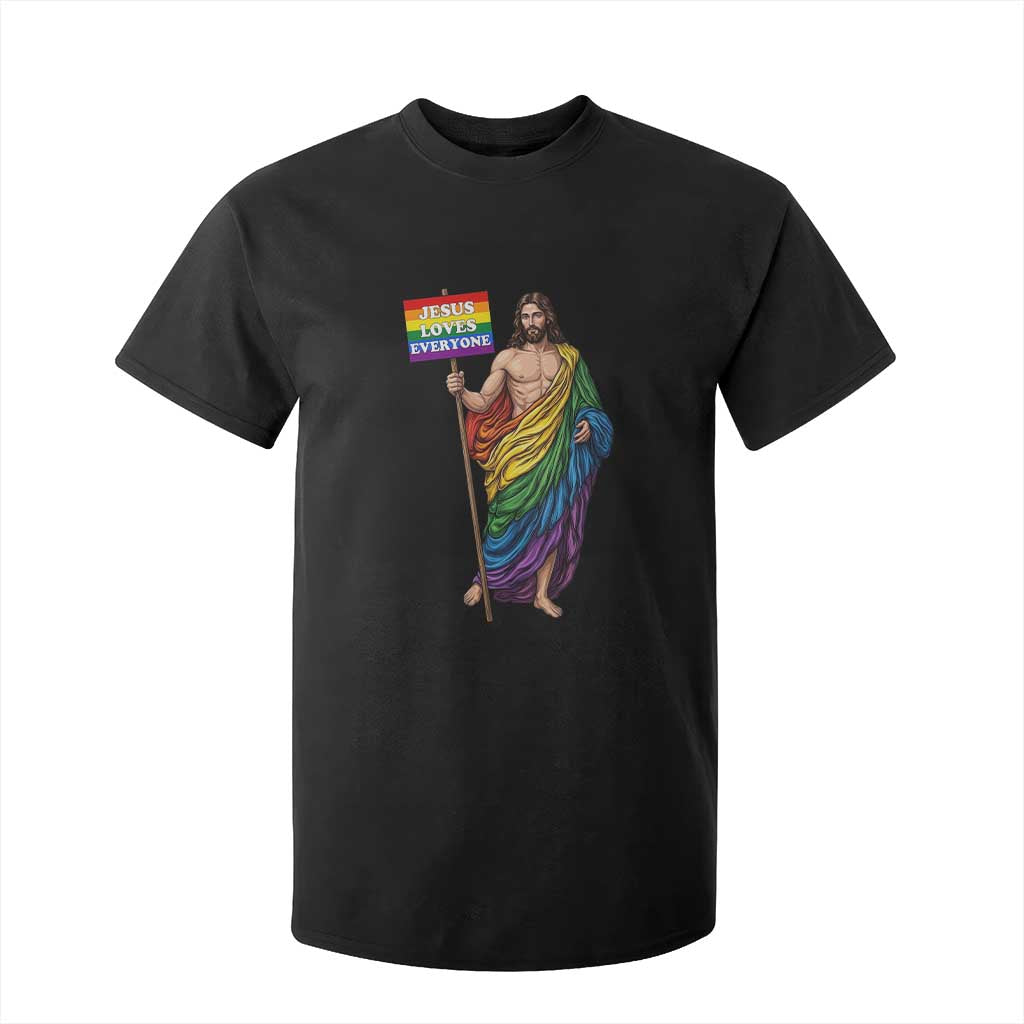 Christian LGBTQ Support T Shirt For Kid Jesus Loves Everyone TS12 Black Print Your Wear