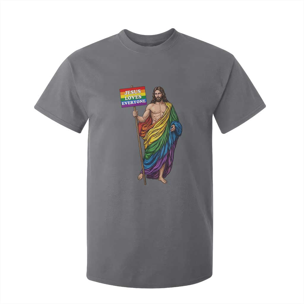 Christian LGBTQ Support T Shirt For Kid Jesus Loves Everyone TS12 Charcoal Print Your Wear