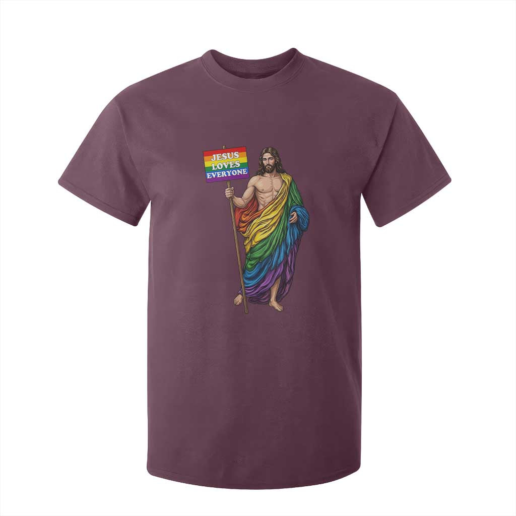 Christian LGBTQ Support T Shirt For Kid Jesus Loves Everyone TS12 Maroon Print Your Wear
