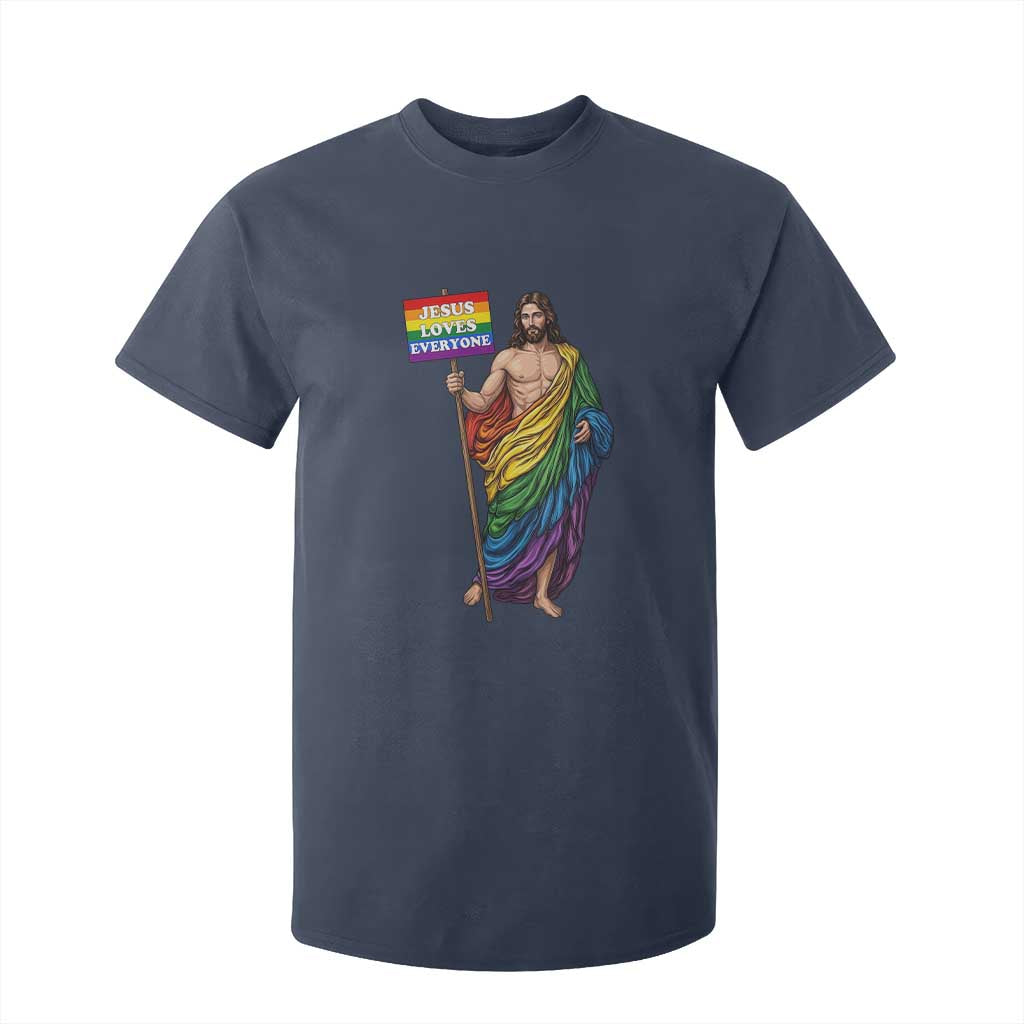 Christian LGBTQ Support T Shirt For Kid Jesus Loves Everyone TS12 Navy Print Your Wear