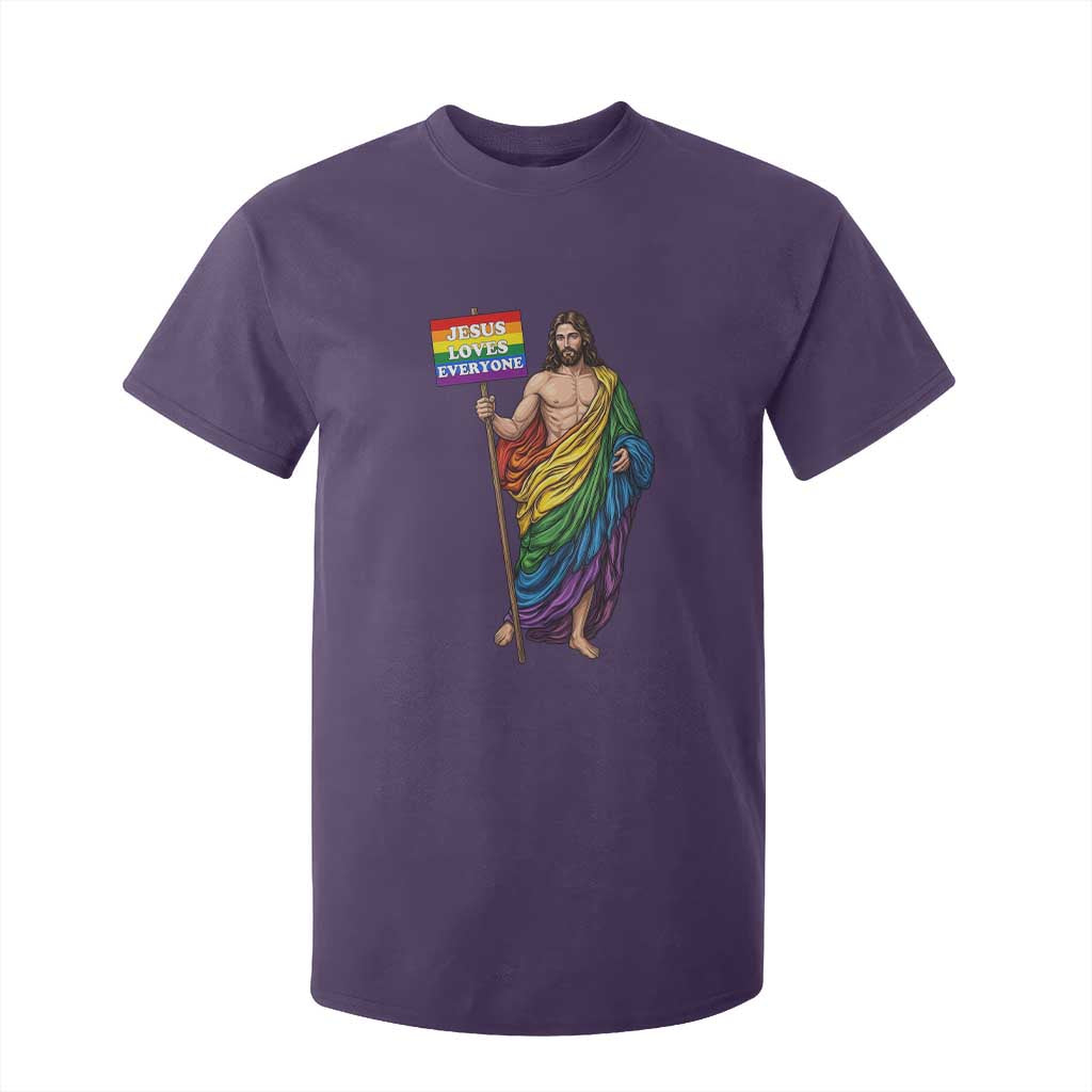 Christian LGBTQ Support T Shirt For Kid Jesus Loves Everyone TS12 Purple Print Your Wear