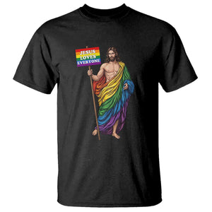 Christian LGBTQ Support T Shirt Jesus Loves Everyone TS12 Black Print Your Wear