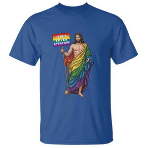 Christian LGBTQ Support T Shirt Jesus Loves Everyone TS12 Royal Blue Print Your Wear