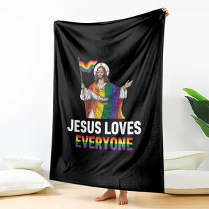 Funny Rainbow Jesus Loves Everyone Throw Blanket Religious LGBTQ Support TS12 Print Your Wear