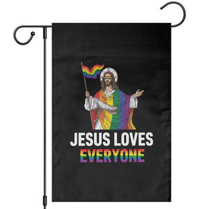 Funny Rainbow Jesus Loves Everyone Garden Flag Religious LGBTQ Support TS12 Black Print Your Wear