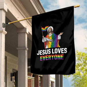 Funny Rainbow Jesus Loves Everyone Garden Flag Religious LGBTQ Support TS12 Print Your Wear