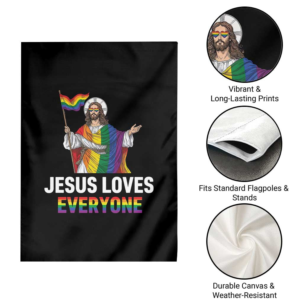 Funny Rainbow Jesus Loves Everyone Garden Flag Religious LGBTQ Support TS12 Print Your Wear