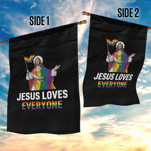 Funny Rainbow Jesus Loves Everyone Garden Flag Religious LGBTQ Support TS12 Print Your Wear