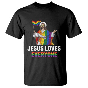 Funny Rainbow Jesus Loves Everyone T Shirt Religious LGBTQ Support TS12 Black Print Your Wear