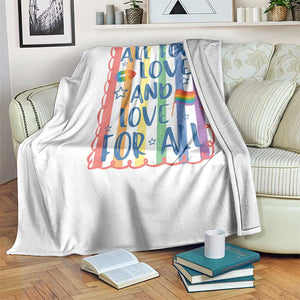 All For Love And Love For All Throw Blanket Pride Month LGBT Support TS12 Print Your Wear