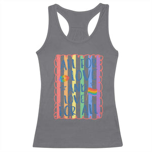 All For Love And Love For All Racerback Tank Top Pride Month LGBT Support TS12 Charcoal Print Your Wear
