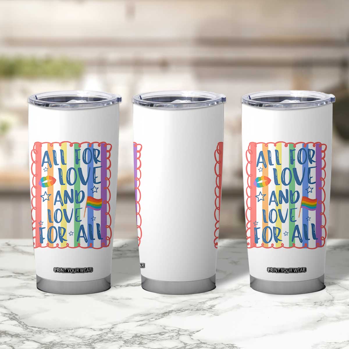 All For Love And Love For All Tumbler Cup Pride Month LGBT Support TS12 Print Your Wear