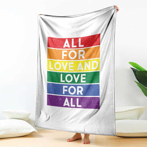 Vintage All For Love And Love For All Throw Blanket Pride Month Rainbow Graphic TS12 Print Your Wear