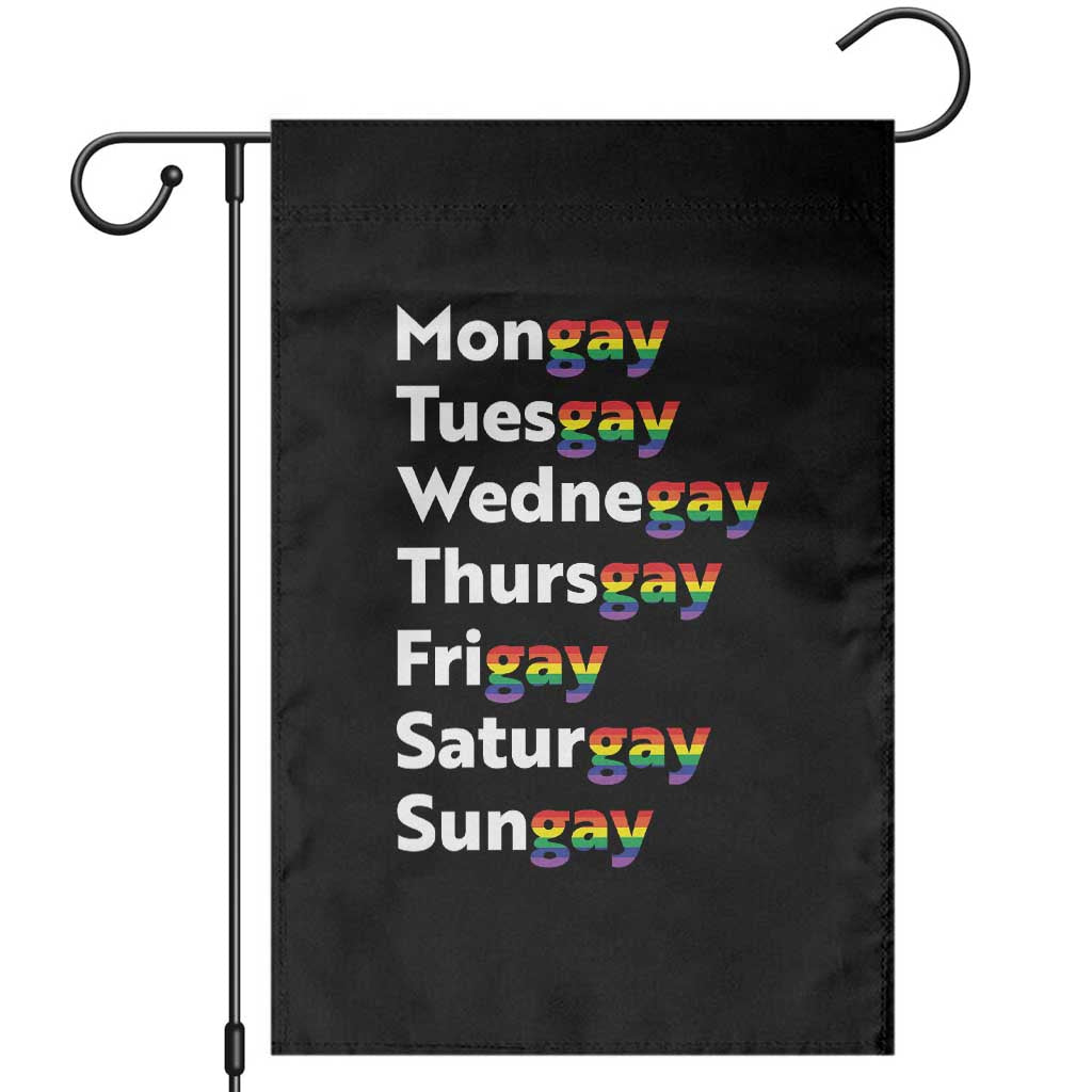 Rainbow Days Of The Week Mongay Tuesgay Garden Flag Funny LGBT Pride Month TS12 Black Print Your Wear