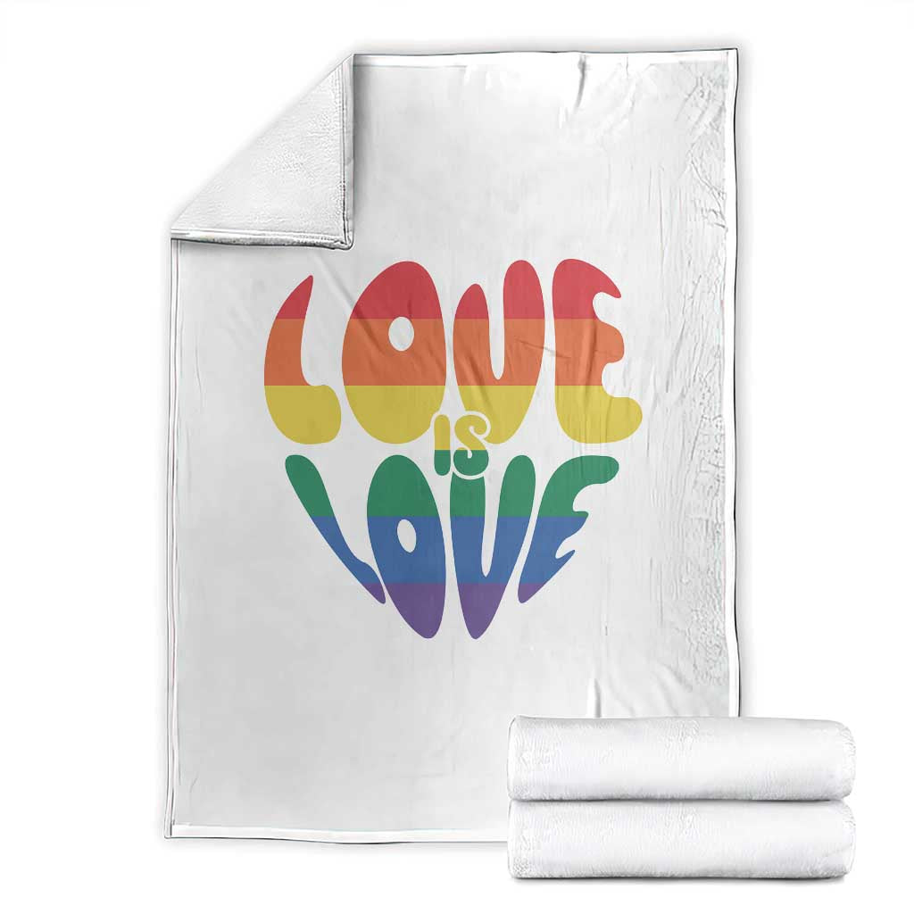 Love Is Love LGBTQ Pride Throw Blanket Rainbow Flag Community TS12 White Print Your Wear
