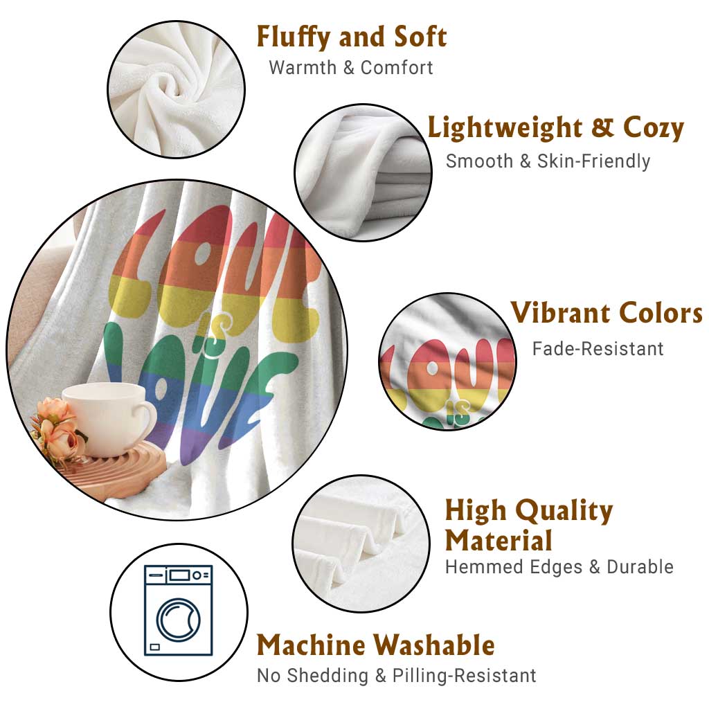 Love Is Love LGBTQ Pride Throw Blanket Rainbow Flag Community TS12 Print Your Wear