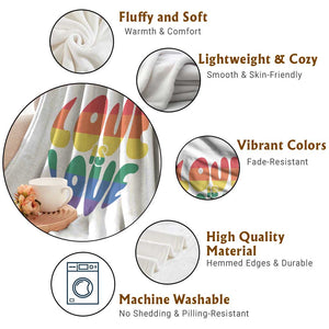 Love Is Love LGBTQ Pride Throw Blanket Rainbow Flag Community TS12 Print Your Wear