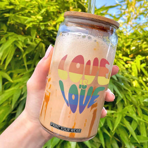 Love Is Love LGBTQ Pride Glass Can Rainbow Flag Community TS12 White Print Your Wear