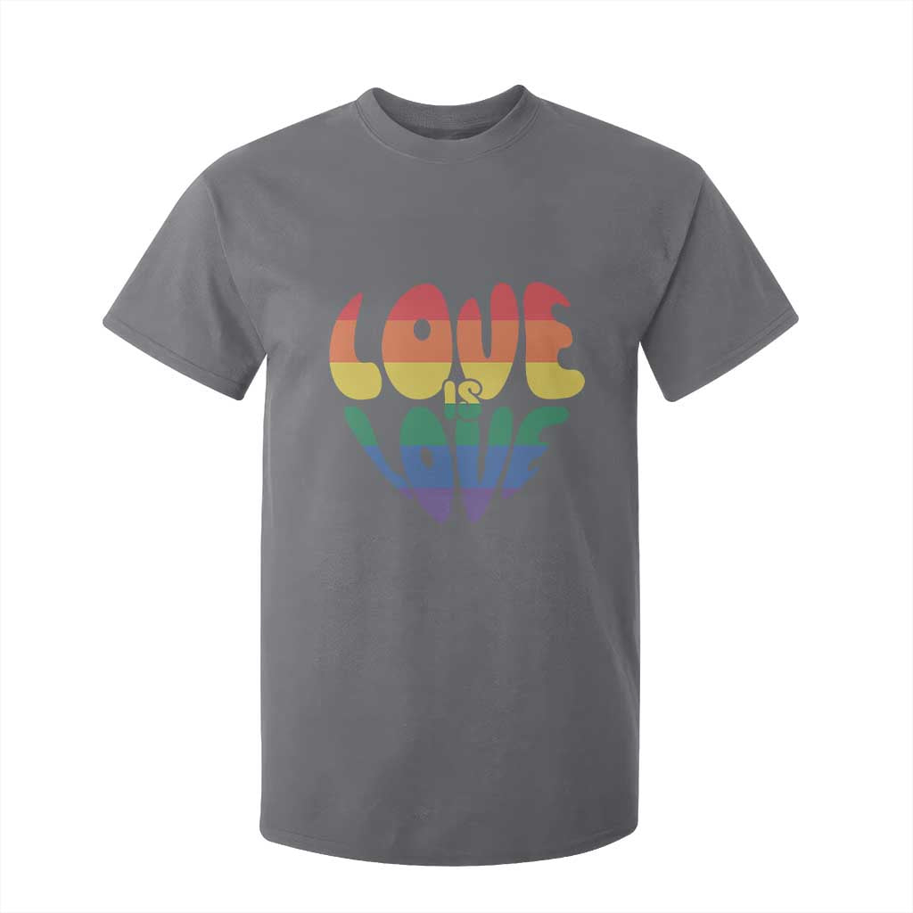 Love Is Love LGBTQ Pride T Shirt For Kid Rainbow Flag Community TS12 Charcoal Print Your Wear