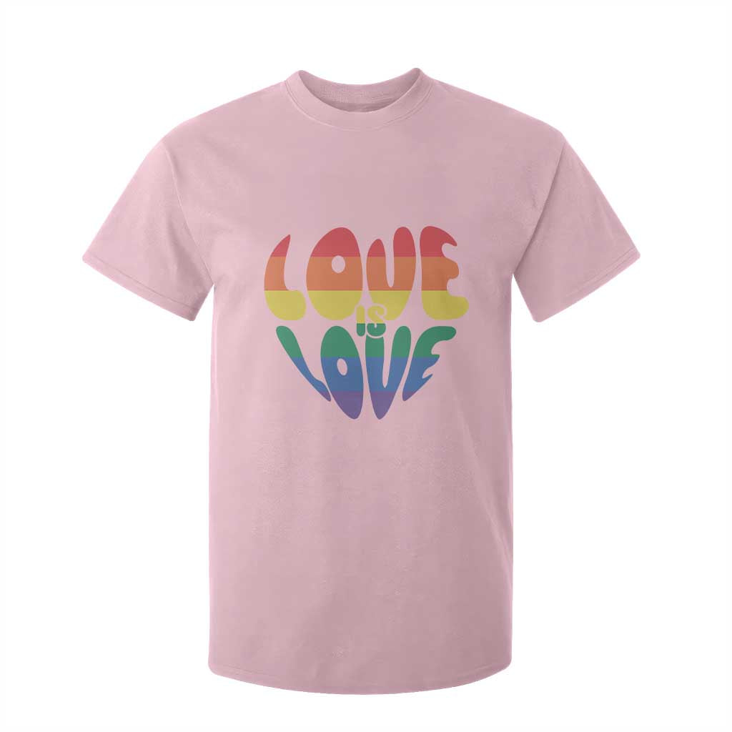 Love Is Love LGBTQ Pride T Shirt For Kid Rainbow Flag Community TS12 Light Pink Print Your Wear
